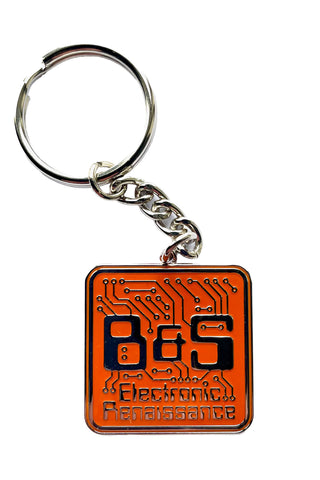 'Electronic Renaissance' Enamel Key Ring