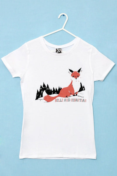 Ladies white 'Fox In The Snow' t-shirt